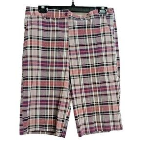 Raviya Stretch Bermuda Plaid Shorts Sz 14 Preppy Walking Shorts Stretch